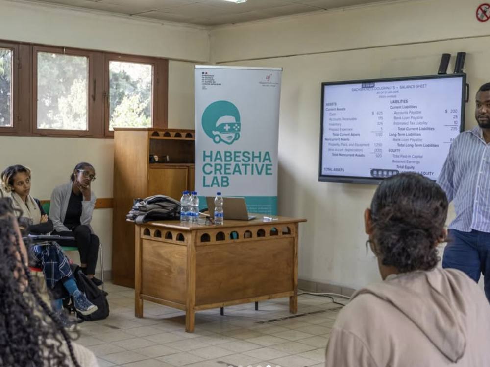 A training session in progress at Habesha Creative Lab, Addis Ababa